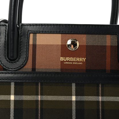Burberry Wool Tartan Two Handle Title Bag Dark Green 7 of 9