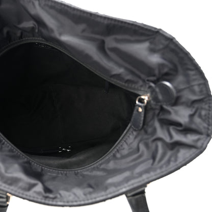 Chanel Nylon Calfskin Quilted CC Paris New York Tote Bag Black 5 of 12