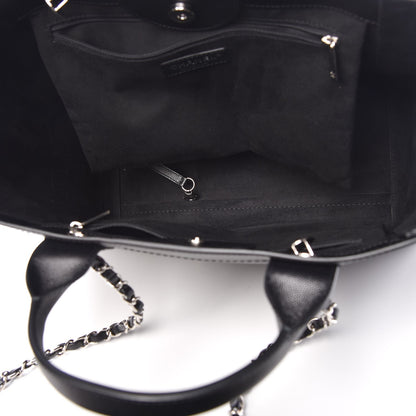 Chanel Caviar Small Studded Deauville Tote Black 6 of 9
