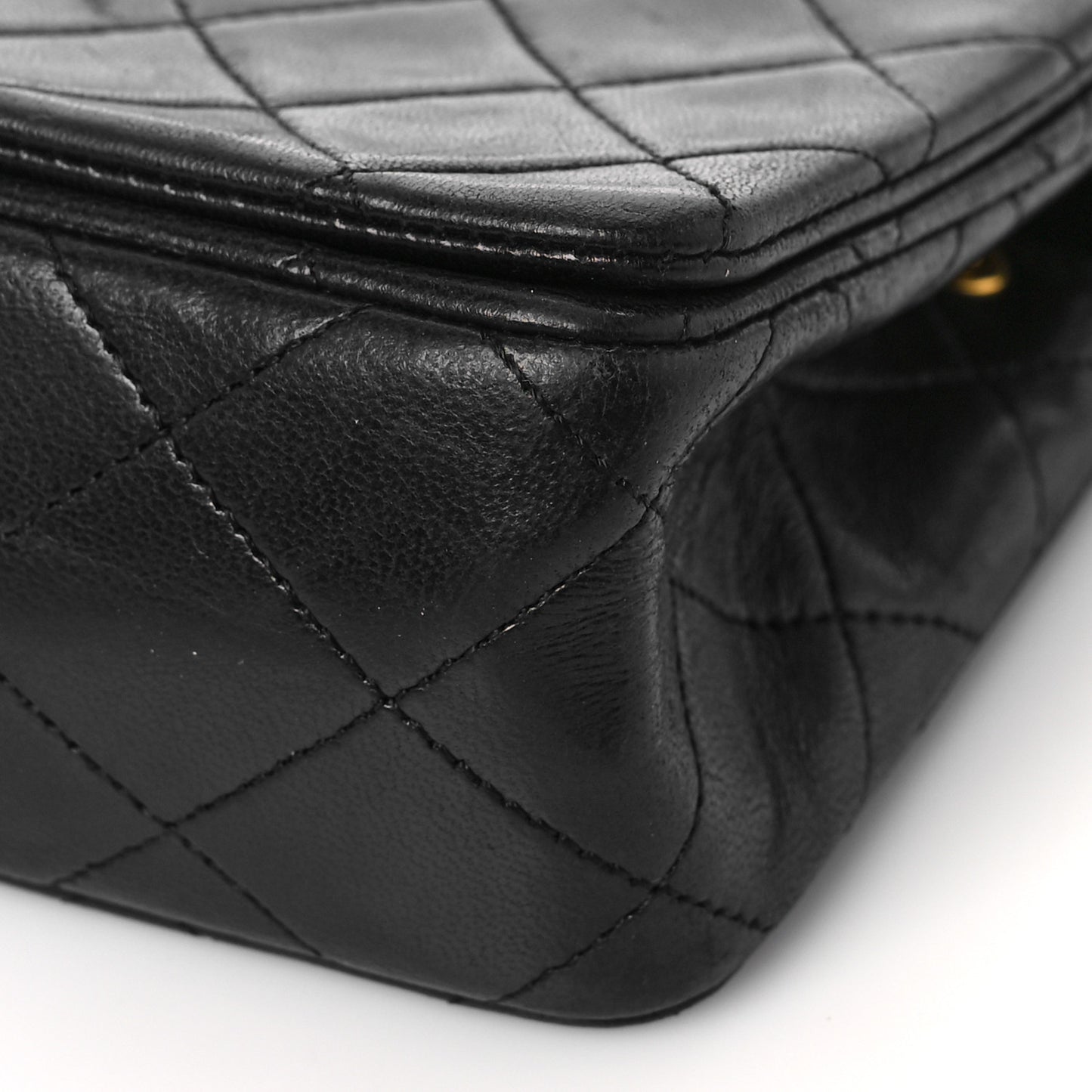 Lambskin Quilted Small Single Flap Bag Black