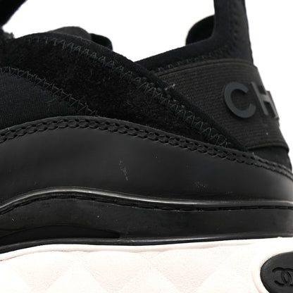 Chanel Velvet Calfskin Mixed Fibers CC Sneakers 36 Black 12 of 12
