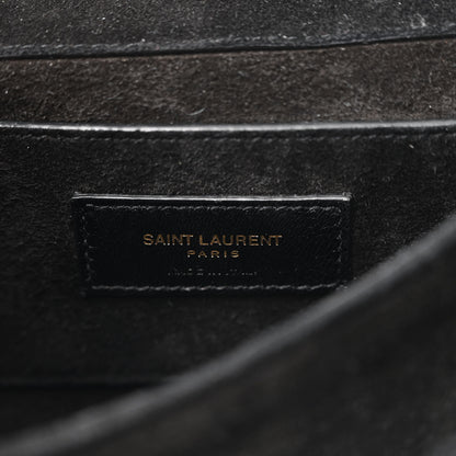Saint Laurent Suede Medium Monogram Fetish Satchel Black 6 of 11