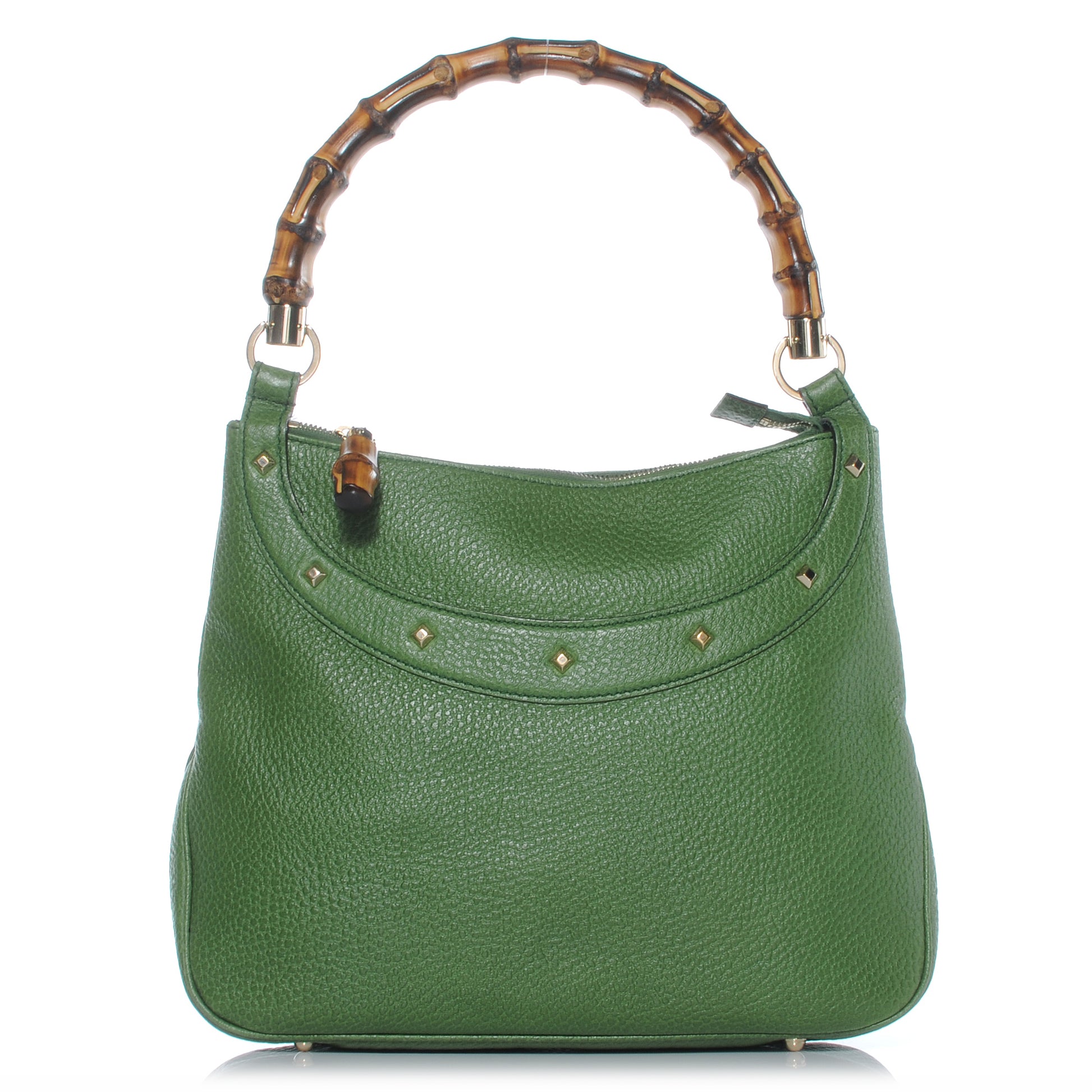 Gucci Leather Anita Bamboo Top Handle Bag Green 1 of 7