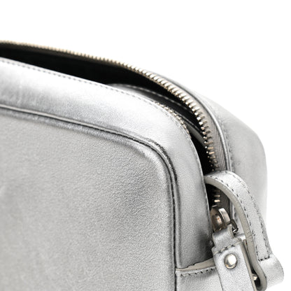 Saint Laurent Metallic Calfskin Monogram Small Lou Camera Bag Silver 11 of 14
