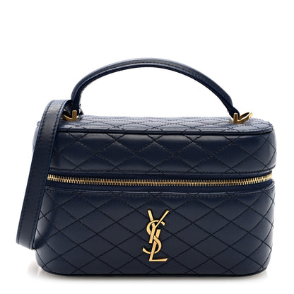 Saint Laurent Lambskin Quilted Mini Gaby Vanity Case Marine 1 of 9
