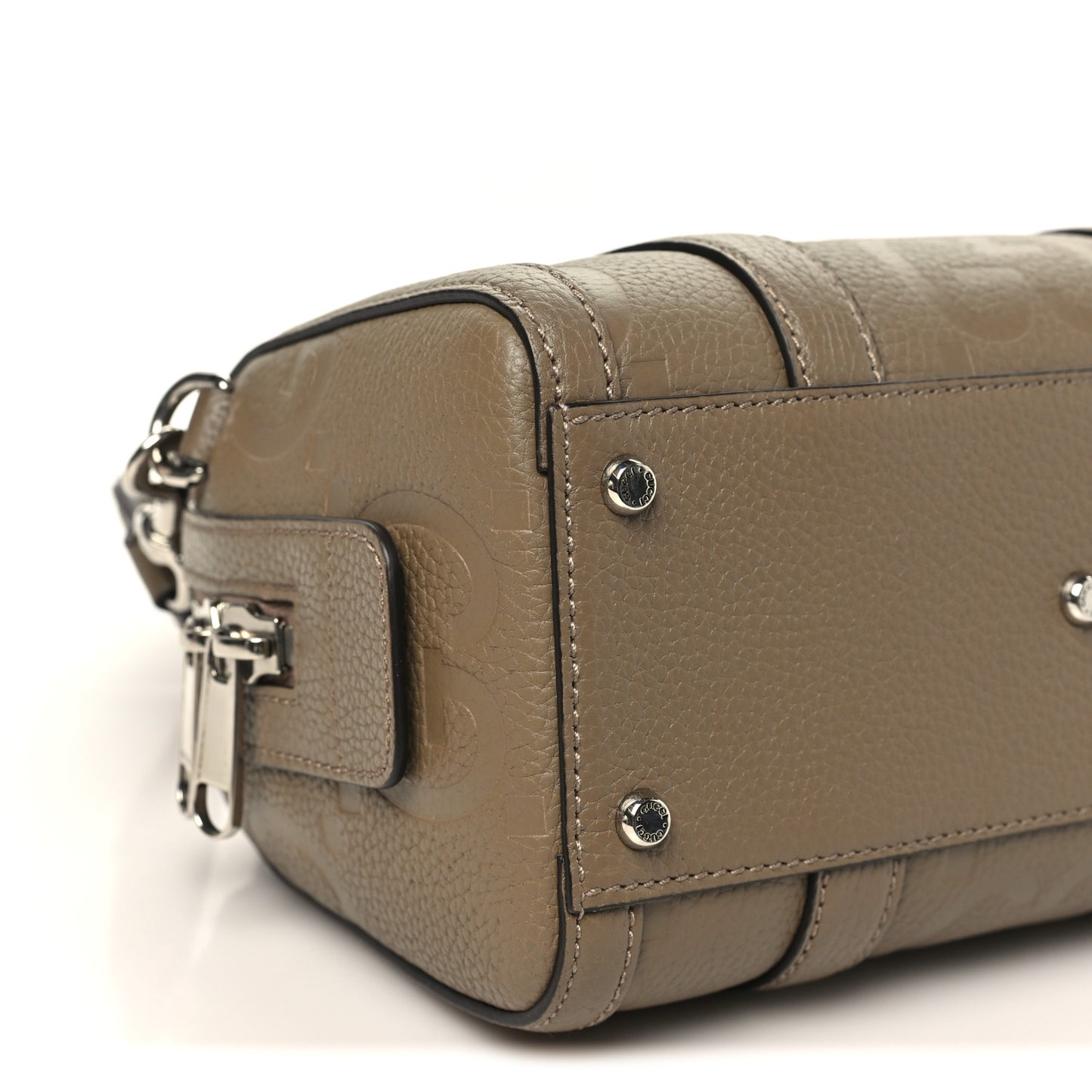 Piuma Calfskin Jumbo GG Embossed Mini Duffle Bag Good Taupe
