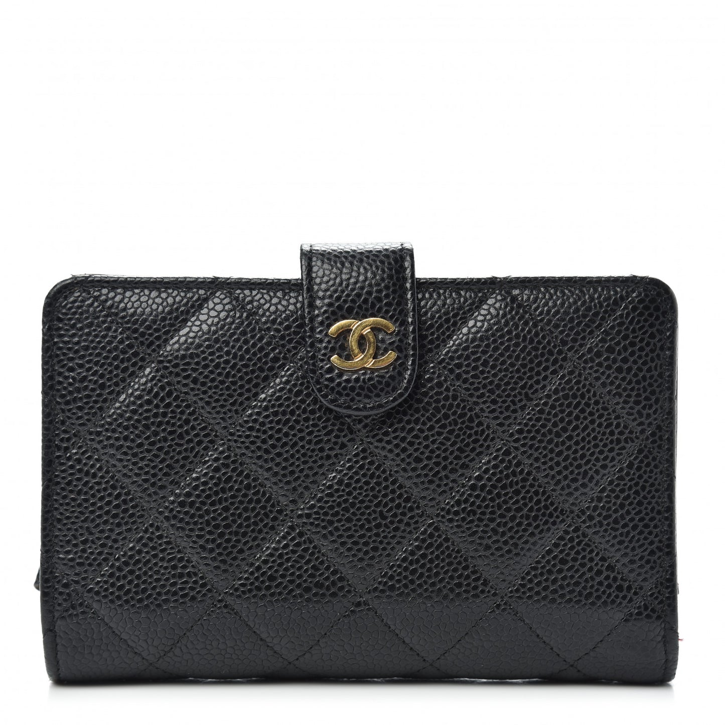Caviar Quilted CC French Wallet Black