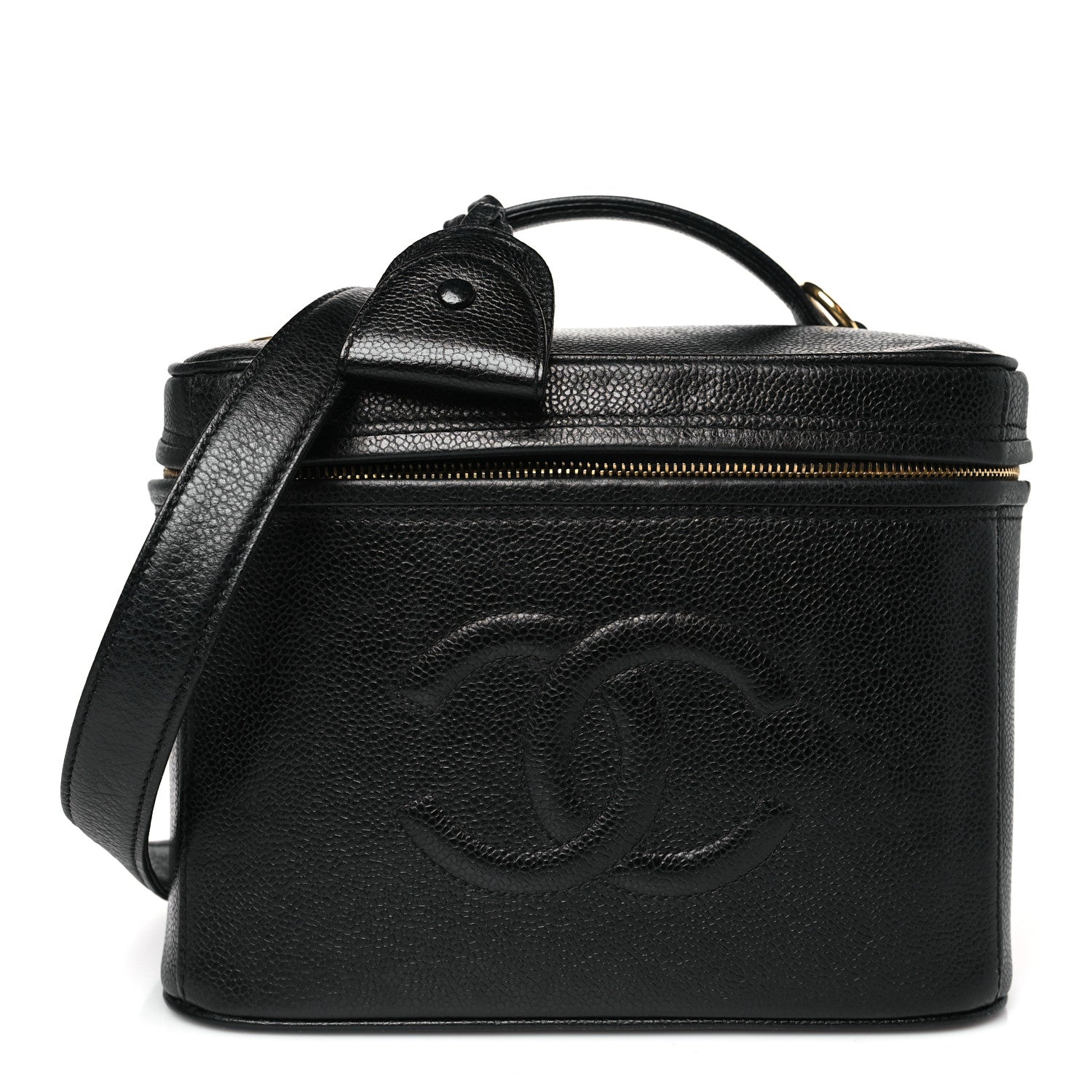 Chanel Caviar CC Vanity Train Case Black 1 of 9