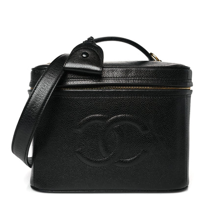 Chanel Caviar CC Vanity Train Case Black 1 of 9