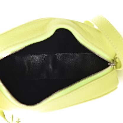 Balenciaga Signature Grained Calfskin Logo XS Ville Camera Bag Acid Green Black 5 of 10