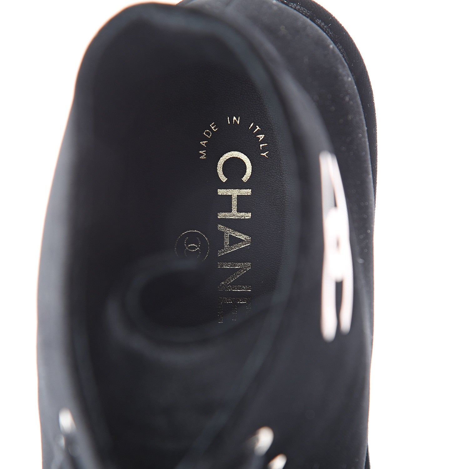 Chanel Velvet CC Lace Up Boots 41 Black 5 of 7