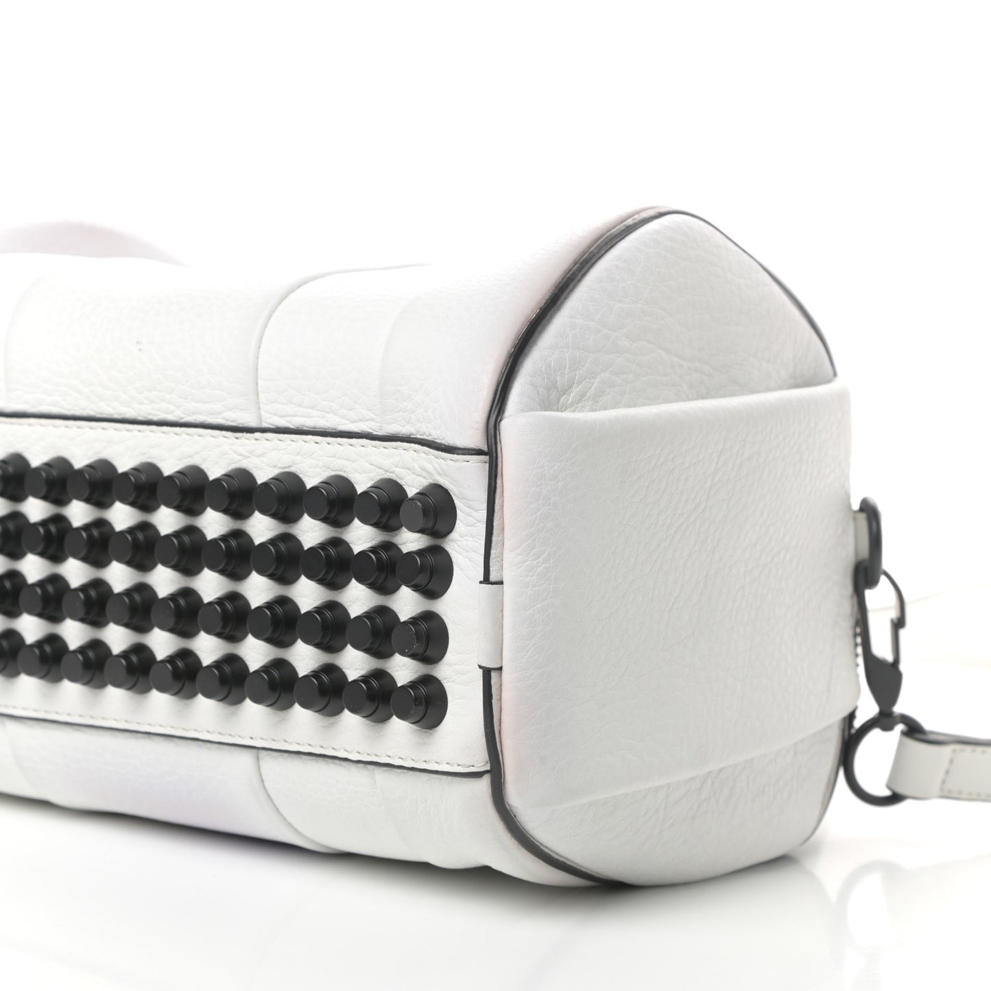 Pebbled Calfskin Rockie White Matte Black Hardware