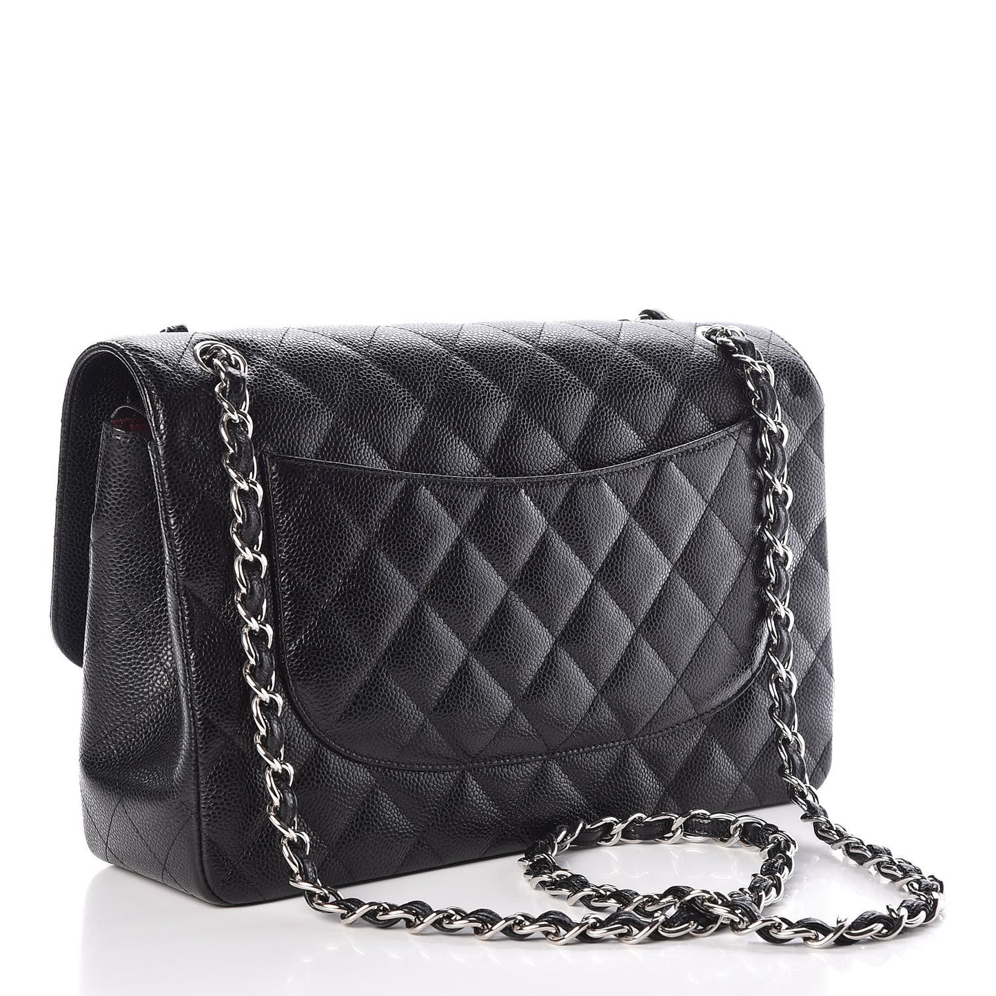 Caviar Quilted Jumbo Double Flap Black