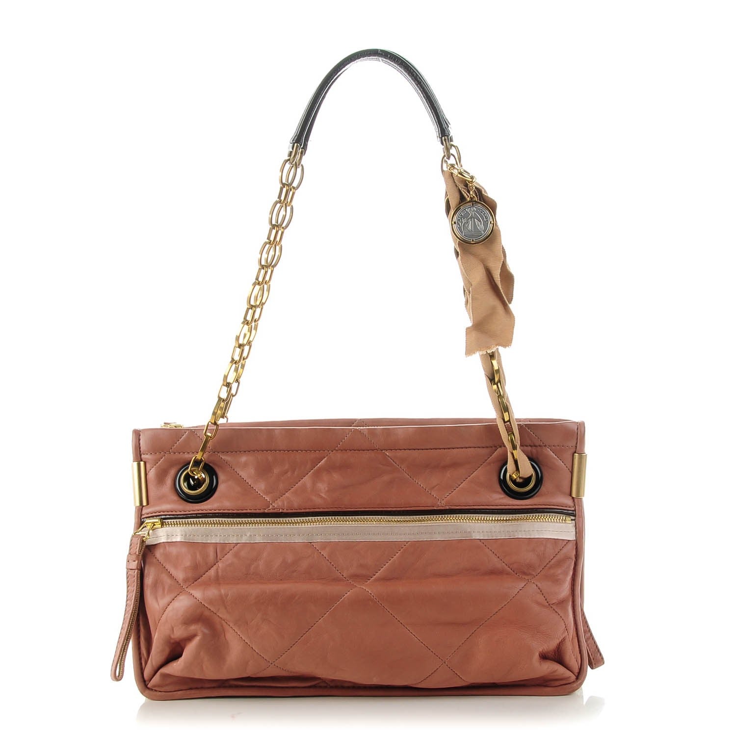 Lanvin Lambskin Quilted Medium Amalia Shoulder Bag Rose 1 of 6