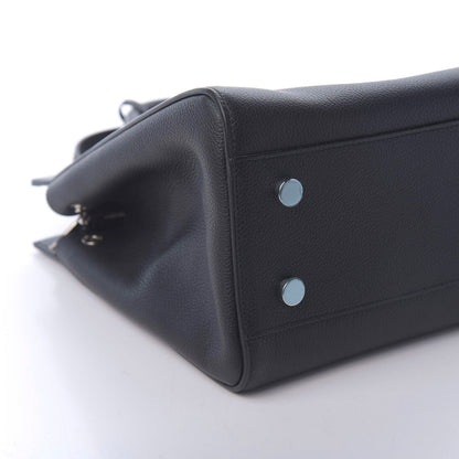 Saint Laurent Calfskin Medium Rive Gauche Cabas Navy Blue 6 of 9