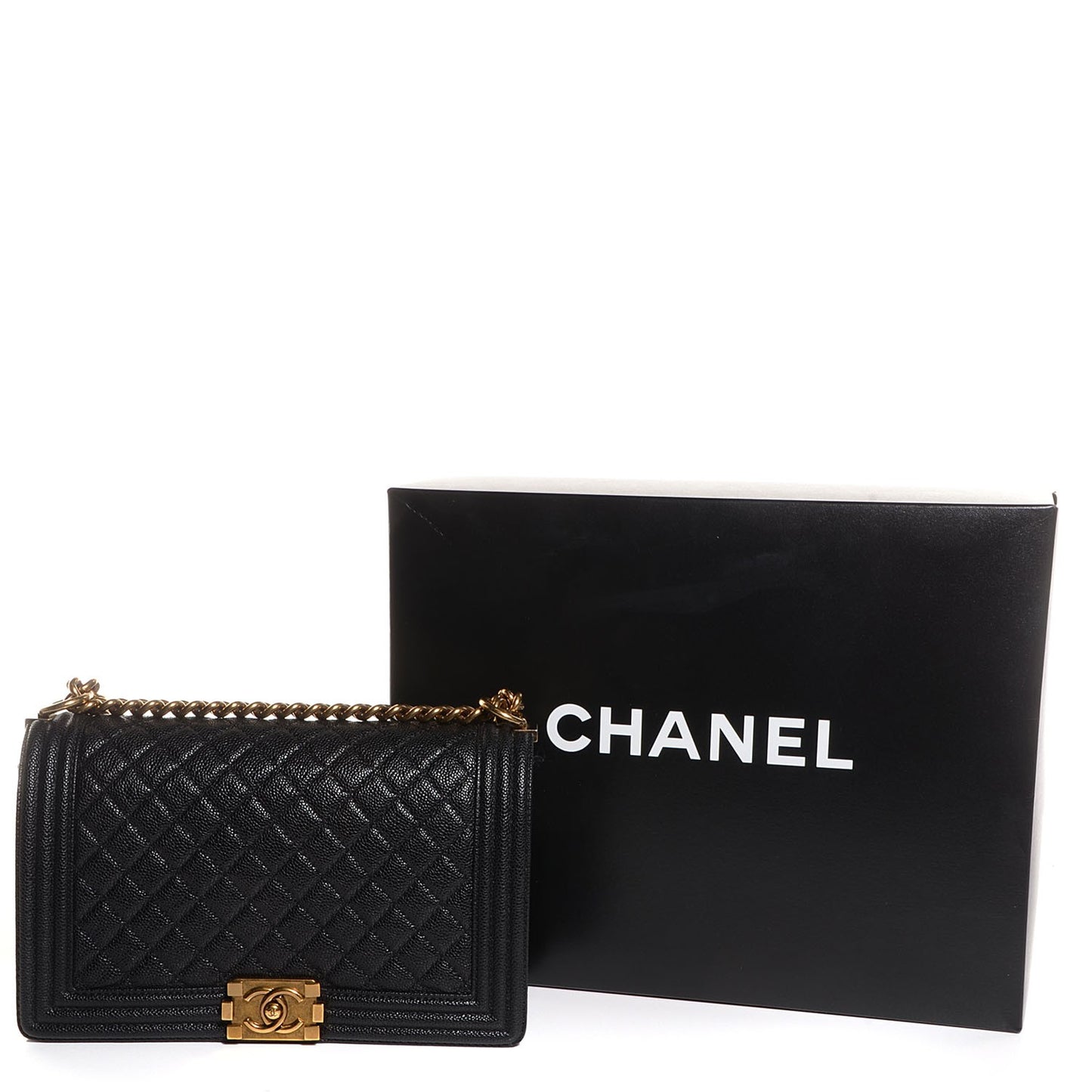 Caviar Quilted New Medium Boy Flap Black