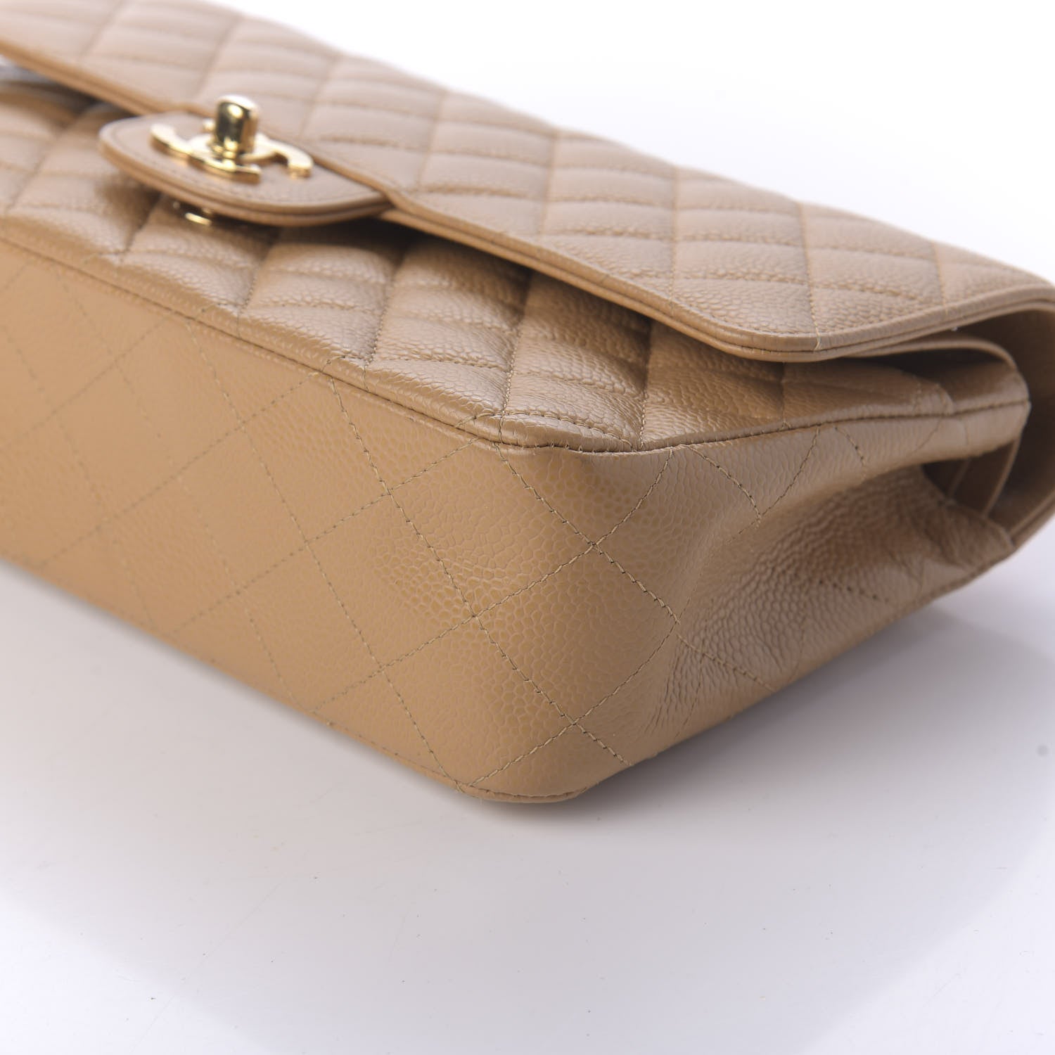 Chanel Caviar Quilted Medium Double Flap Beige 7 of 11