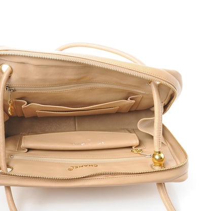 Chanel Lambskin Chevron Quilted Shoulder Bag Beige 5 of 14