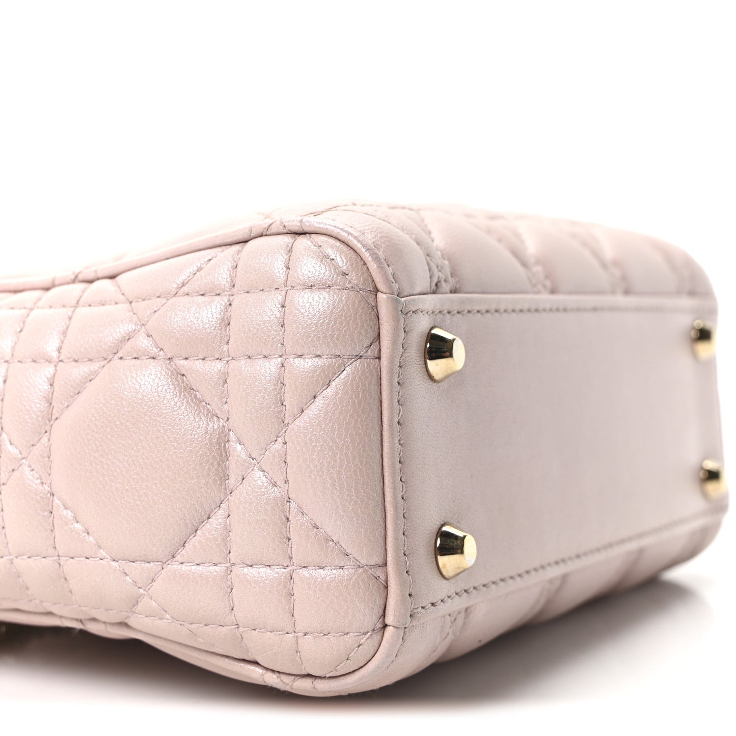Metallic Lambskin Cannage Mini Lady Dior Lotus