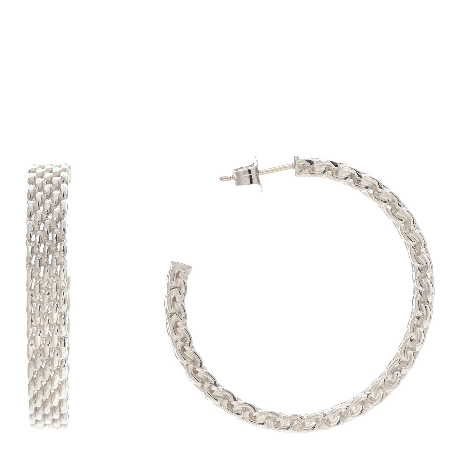 Tiffany Sterling Silver Narrow Somerset Hoop Earrings 1 of 5