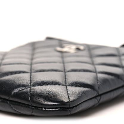 Chanel Lambskin Quilted Uniform Crossbody Bag Black 10 of 12