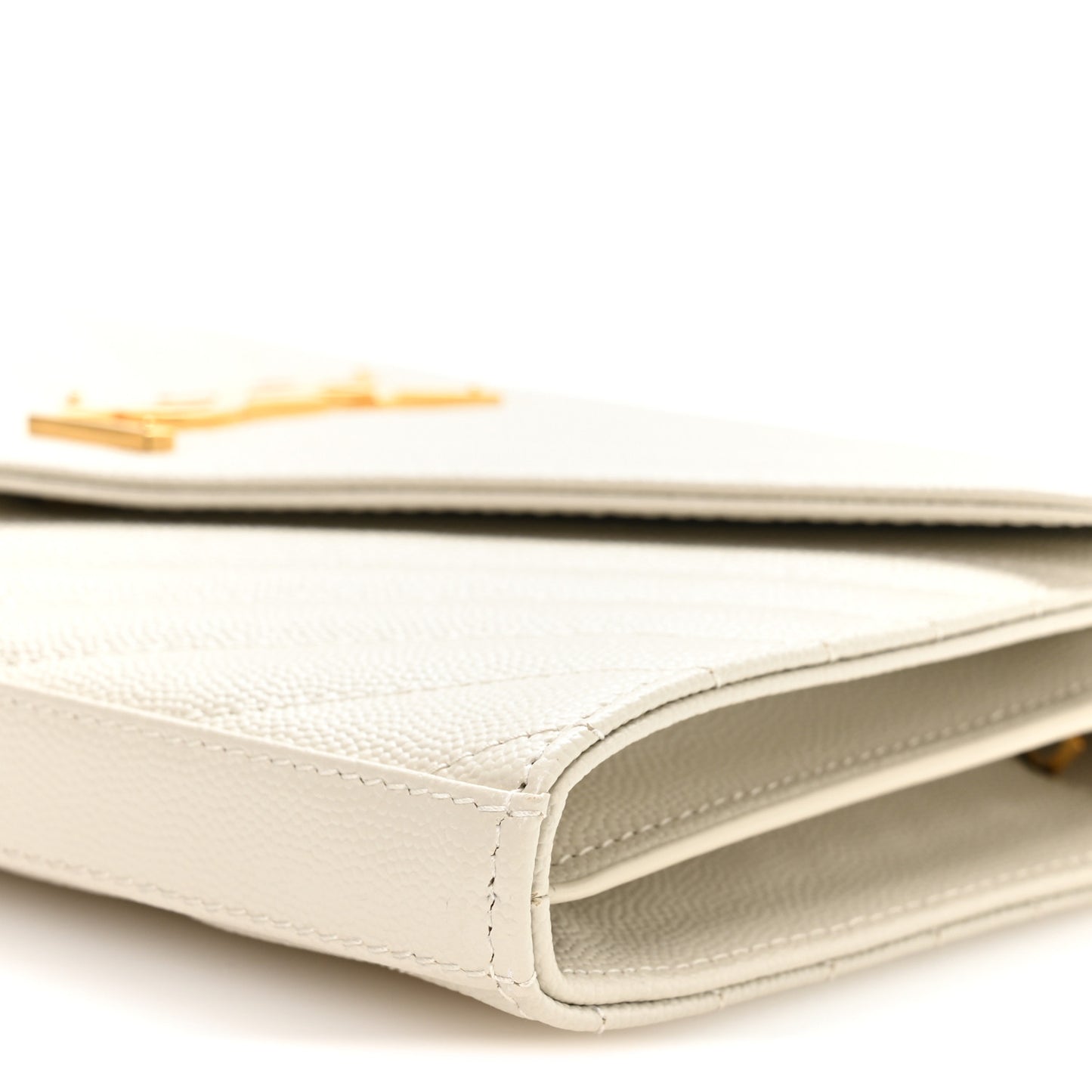 Grain De Poudre Matelasse Chevron Monogram Chain Wallet Crema Soft