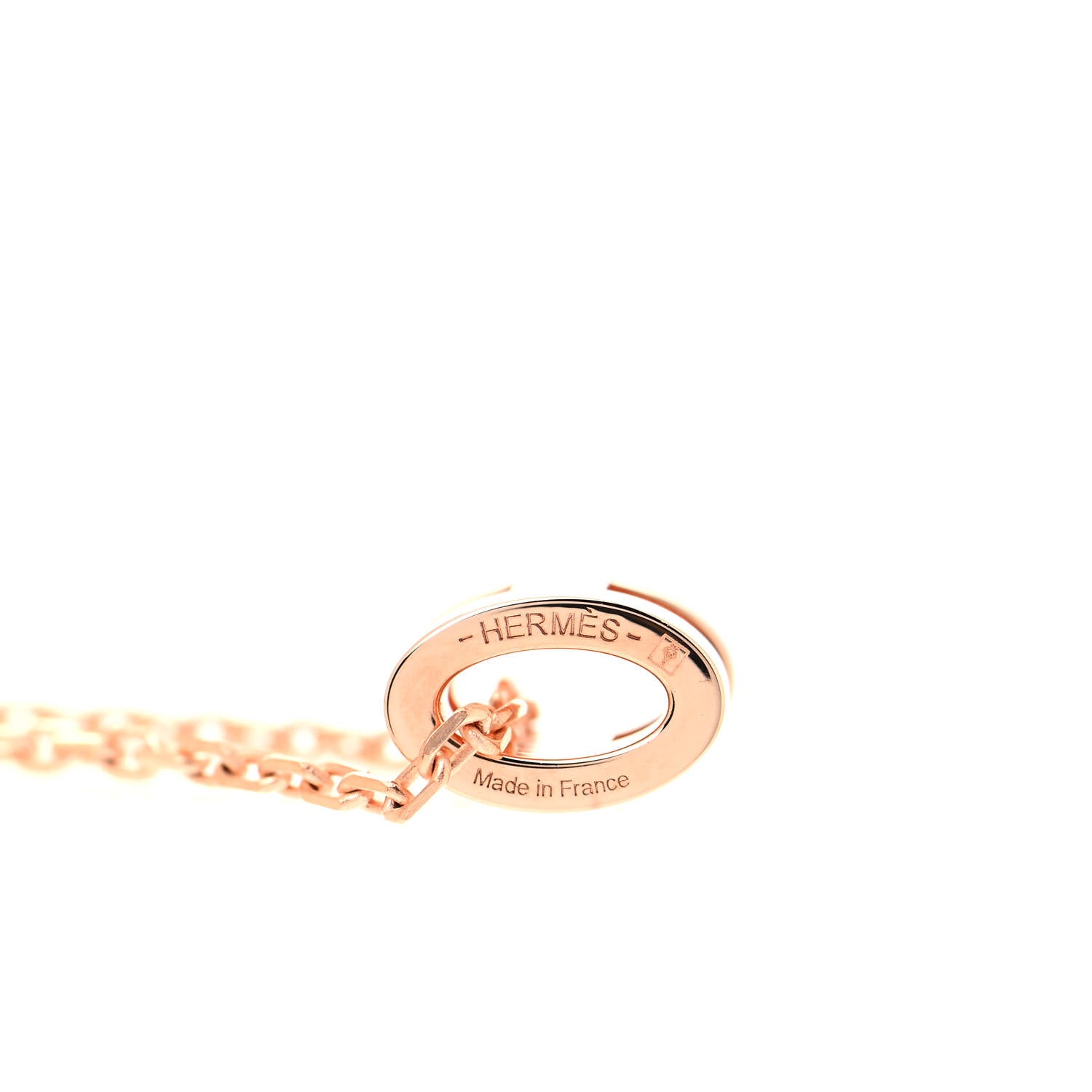 Hermes Lacquered Rose Gold Mini Pop H Pendant Necklace Rose Dragee 4 of 4