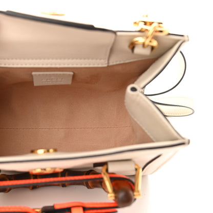 Gucci Wonka Grain Calfskin Mini Diana Tote Bag Mystic White Orange Fluo 5 of 11