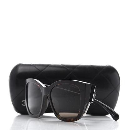 Chanel Acetate 18K White Gold Butterfly Sunglasses 5429 Dark Tortoise 9 of 9