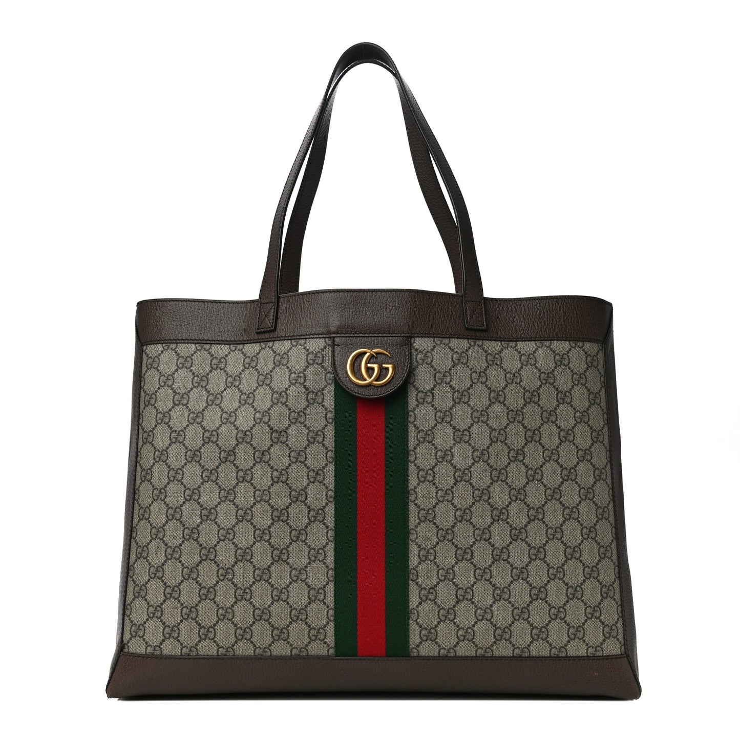 GG Supreme Monogram Web Ophidia Tote Brown
