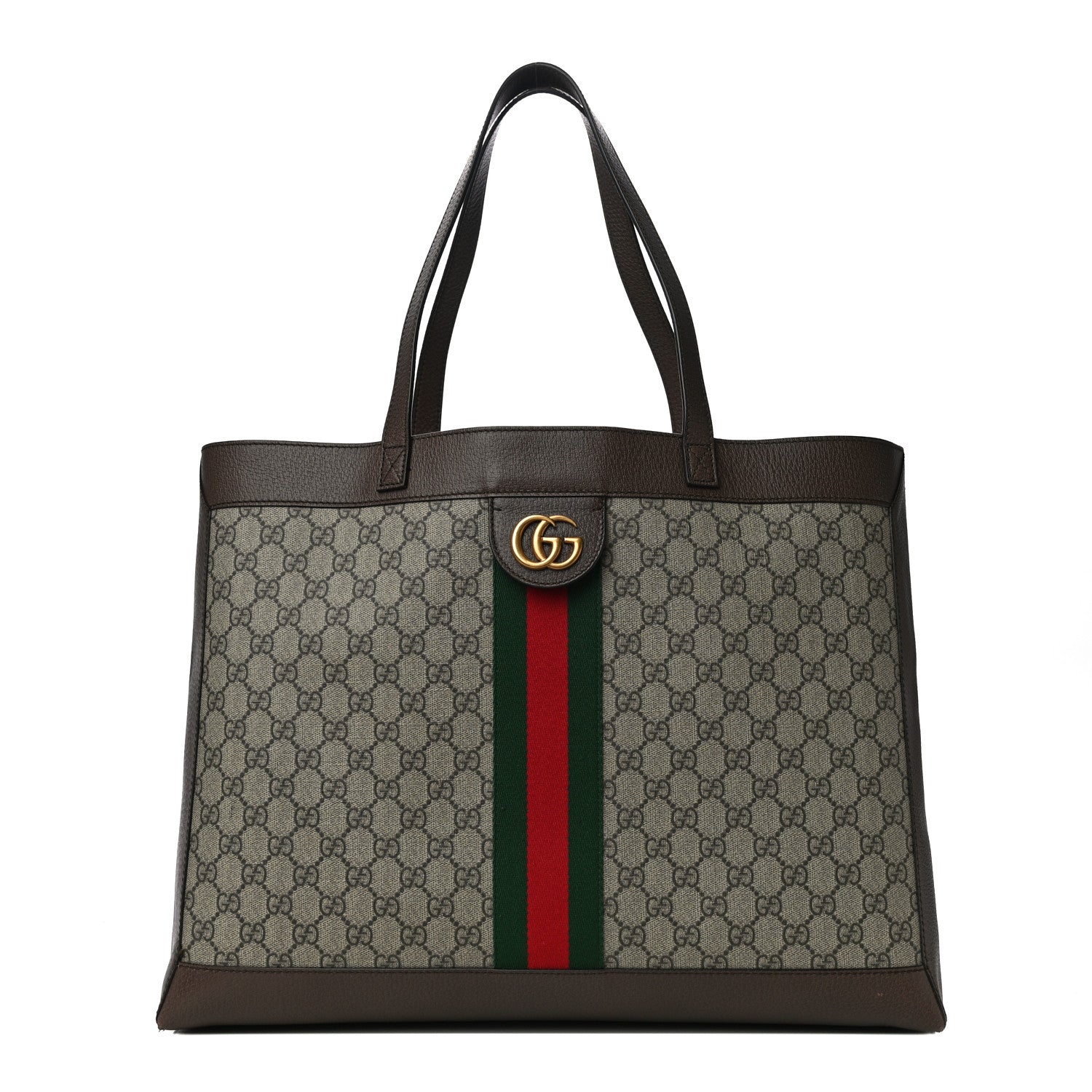 Gucci GG Supreme Monogram Web Ophidia Tote Brown 3 of 12