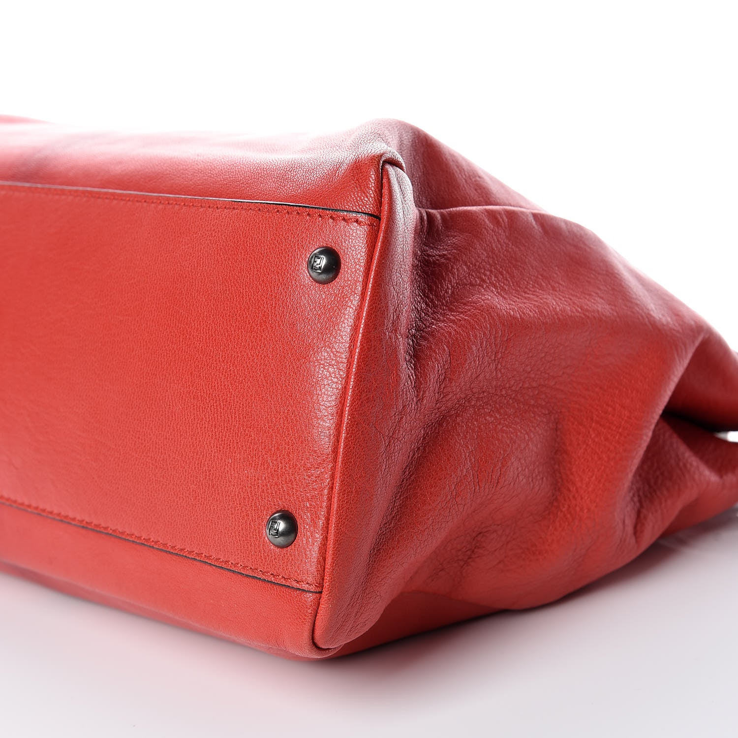 Fendi Goatskin Zucca Large Peekaboo Iconic Satchel Red 6 of 12