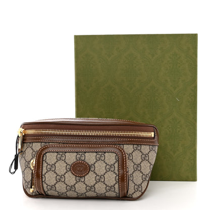 Gucci GG Supreme Monogram Textured Calfskin Retro Interlocking G Belt Bag Beige Ebony Brown Sugar 10 of 10