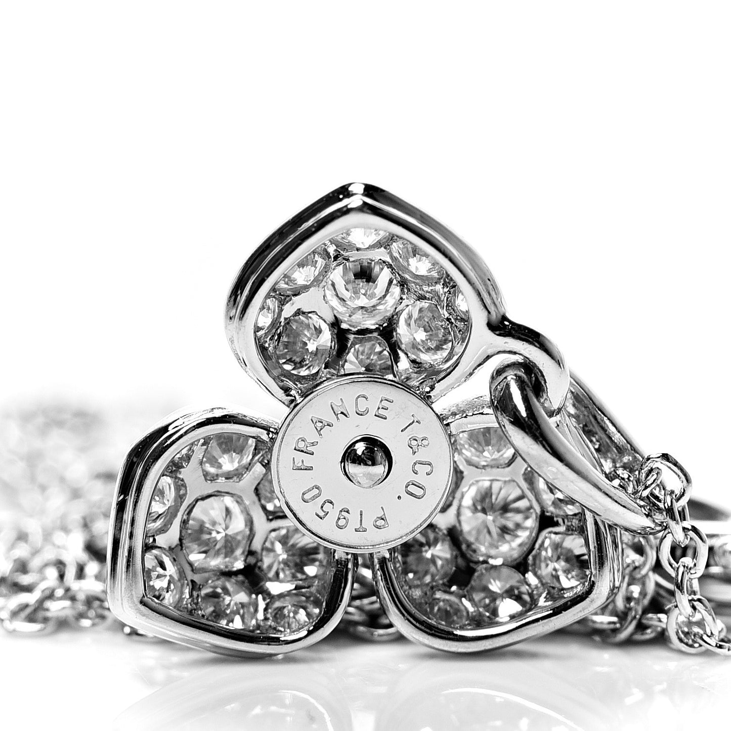 Platinum Diamond Petal Flower Necklace