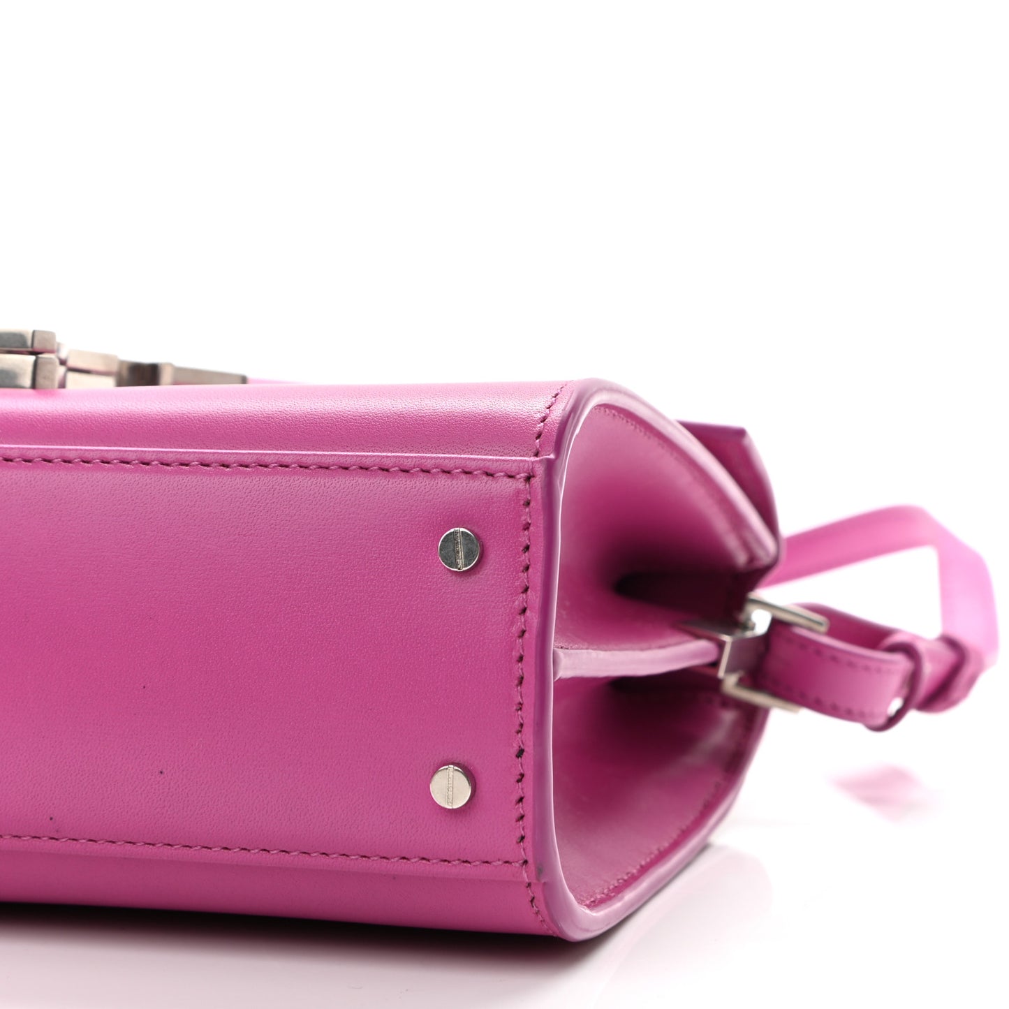 Calfskin Mini Classic Monogram Cassandra Top Handle Bag Electric Fuchsia