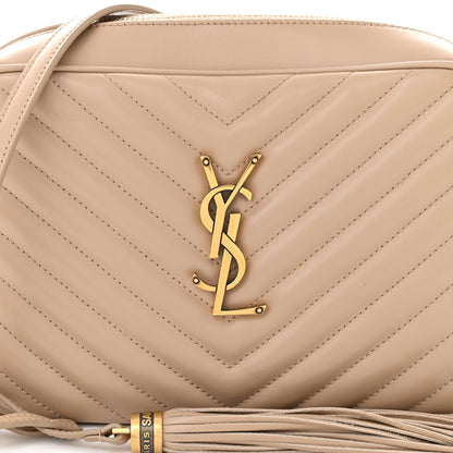 Saint Laurent Calfskin Matelasse Monogram Lou Camera Bag Dark Beige 8 of 13