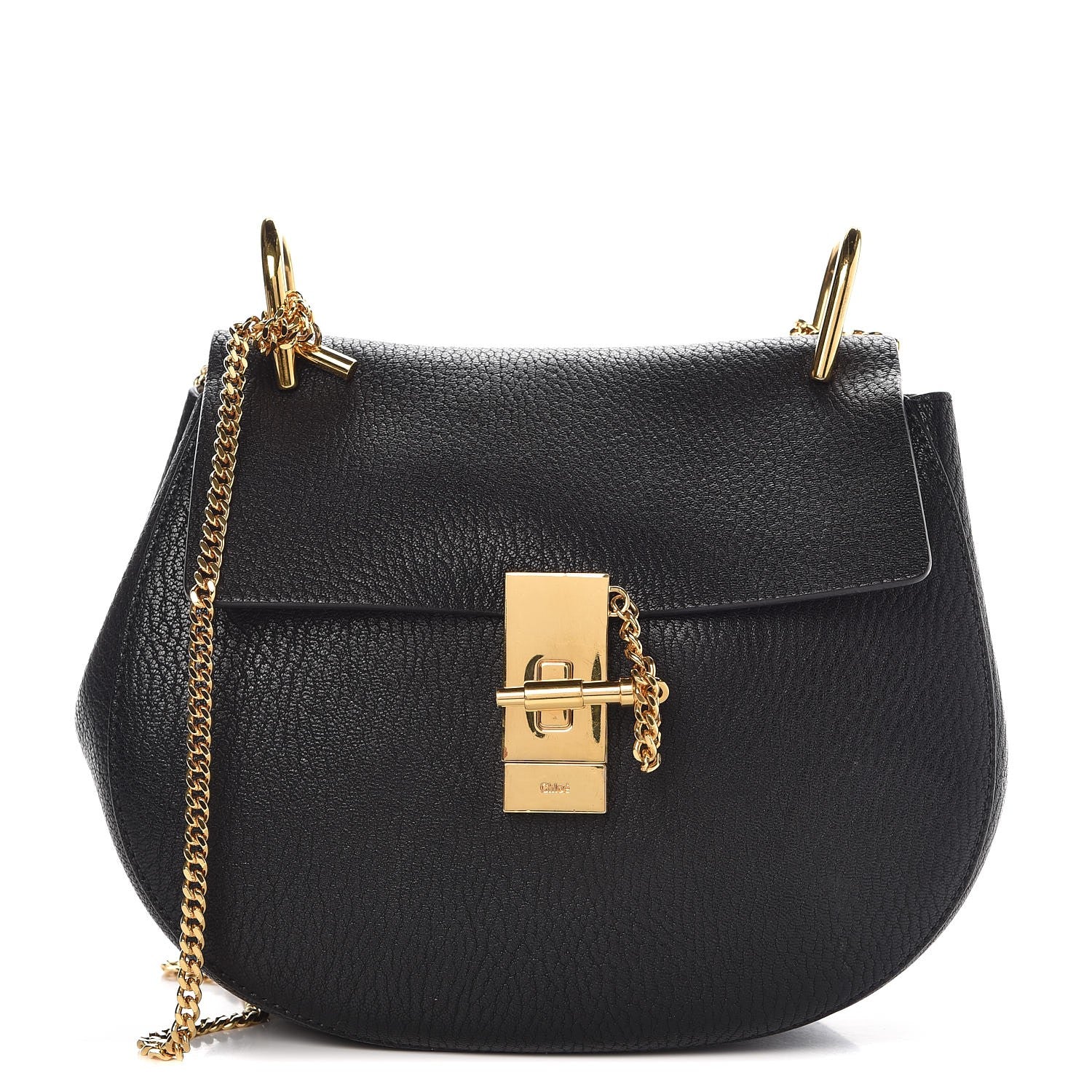 Chloe Grained Lambskin Drew Shoulder Bag Black 1 of 8