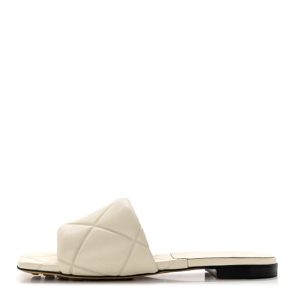 Bottega Veneta Nappa Quilted Rubber Lido Flat Sandals 37 Sea Salt 1 of 7