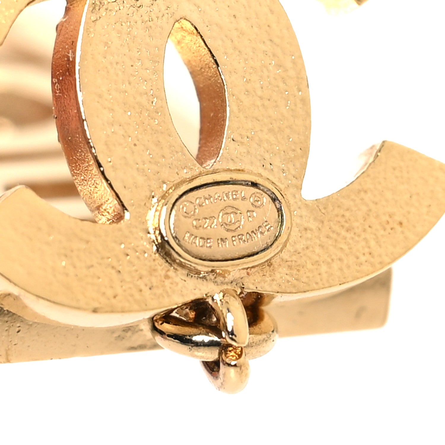 Chanel Metal Crystal CC Boy Drop Earrings Gold 4 of 5