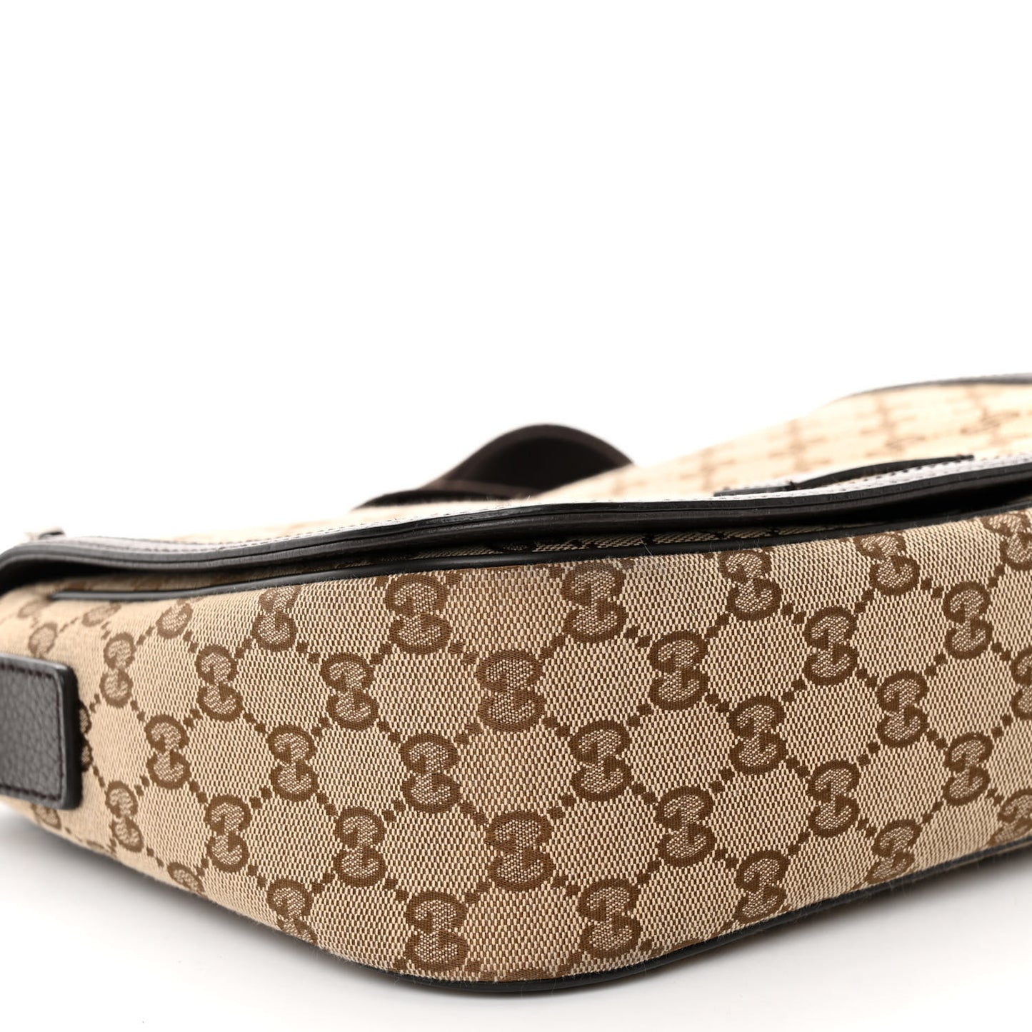 Monogram Flap Messenger Bag Beige Dark Brown