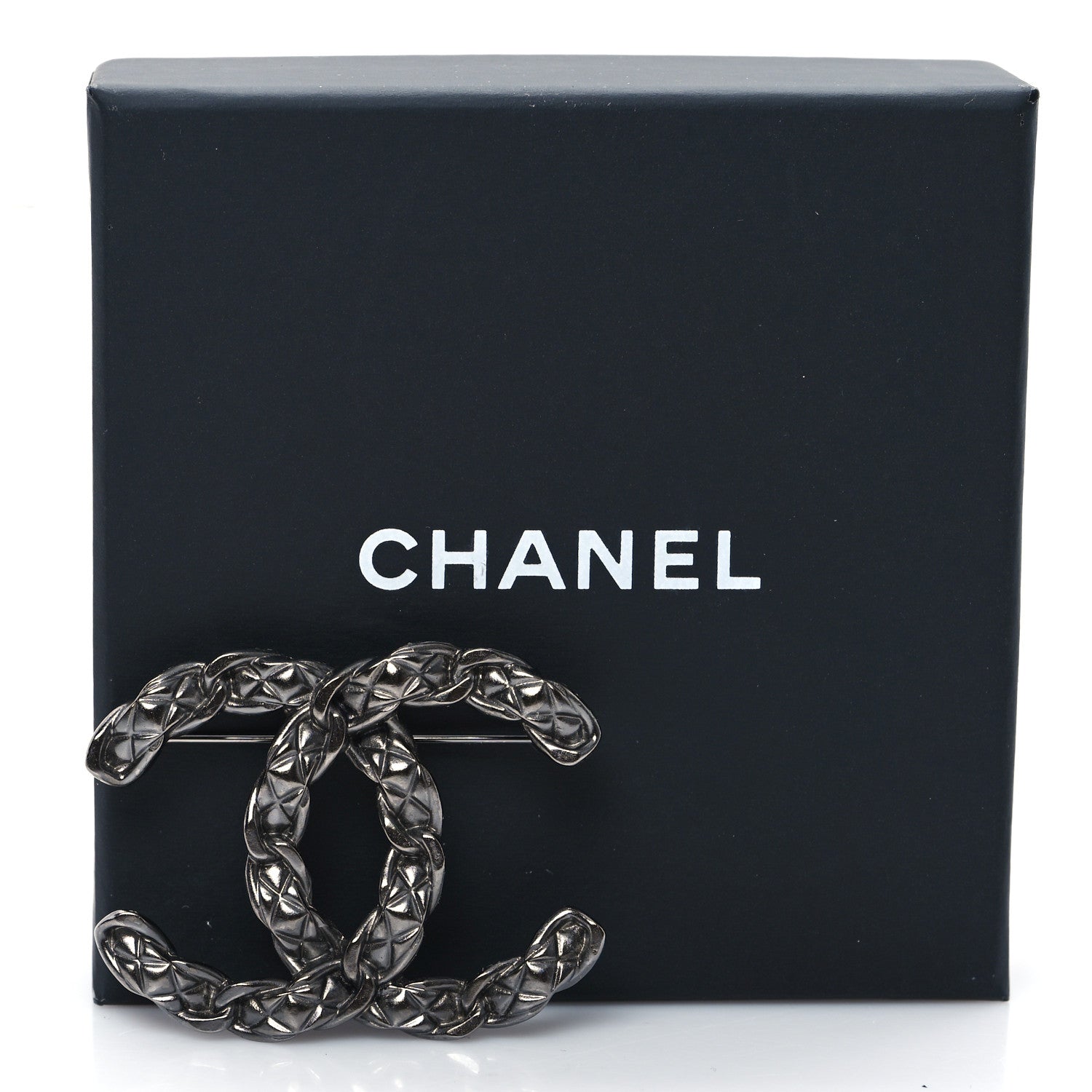 Chanel Quilted CC Brooch Ruthenium 4 of 4