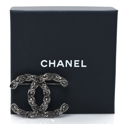 Chanel Quilted CC Brooch Ruthenium 4 of 4