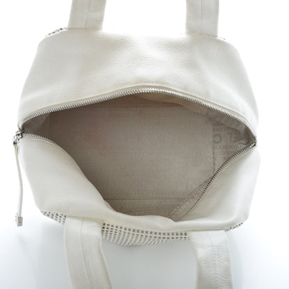 Chanel Caviar Perforated Bowler White 5 of 15