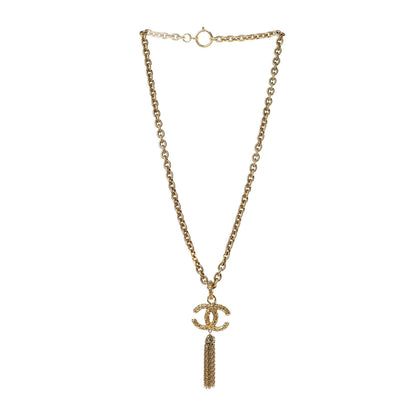 Chanel Textured Etruscan CC Tassel Necklace Gold 3 of 7