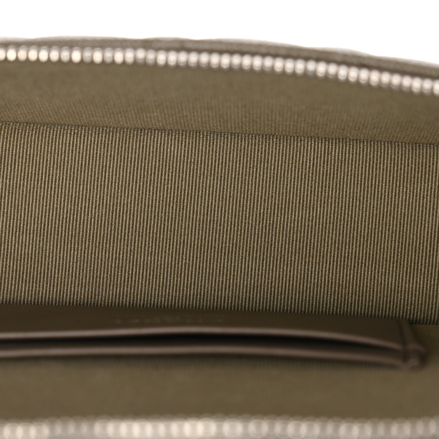 Caviar Quilted Top Handle Slim Vanity With Chain Dark Khaki