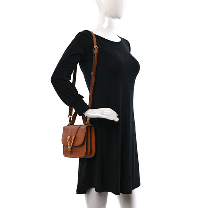 Versace Vitello Barocco Virtus V Small Top Handle Shoulder Bag Brown 2 of 8