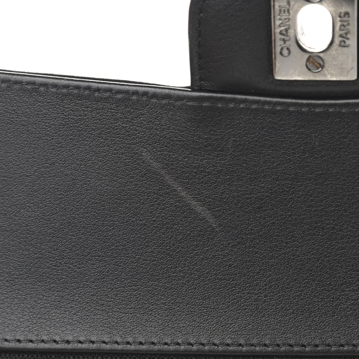 Calfskin Medium Classic Pure Double Flap Black