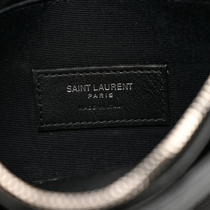 Saint Laurent Grain De Poudre Chevron Monogram Bill Pouch Black 6 of 7