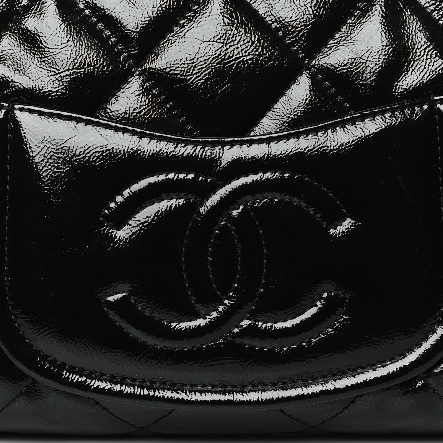 Chanel Shiny Aged Calfskin Quilted Medium Bowler Bag Black 8 of 10