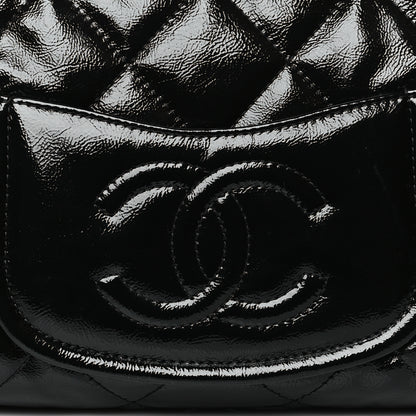 Chanel Shiny Aged Calfskin Quilted Medium Bowler Bag Black 8 of 10